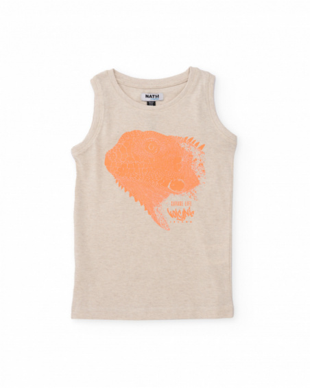 T-shirt garçon en maille avec imprimé reptile