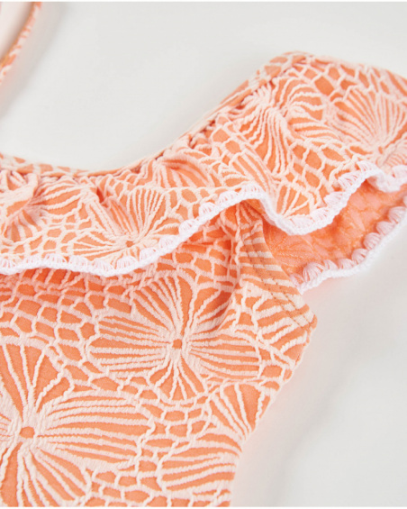 Maillot de bain fille en maille au design asymétrique