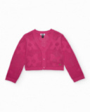 Gilet fille en maille avec tricot ajouré