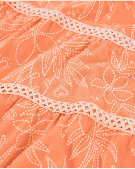 Robe fille en maille avec rayures décoratives