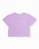 T-shirt fille en maille avec imprimé sur le devant