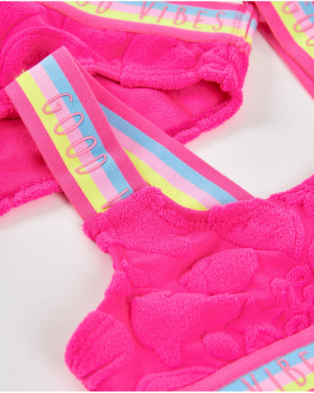 Bikini fille en maille avec relief floral