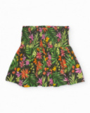 Jupe fille en maille avec taille froncée