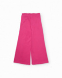 Pantalon fille en maille avec coutures décoratives