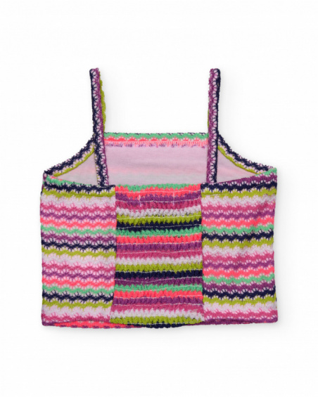 Top fille en maille avec imprimé zigzag
