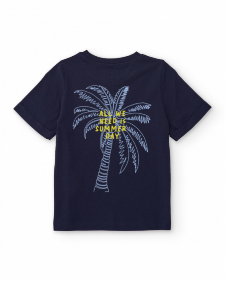 T-shirt garçon en maille avec détail palmier