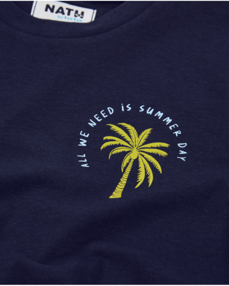 T-shirt garçon en maille avec détail palmier