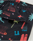 Short de bain garçon en tissu tissé avec motifs skate
