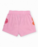 Short fille en maille avec motif d’hibiscus