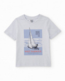 T-shirt garçon en maille avec imprimé nautique