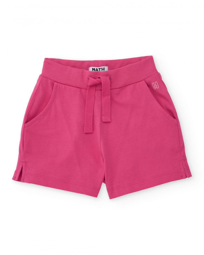 Short fille en maille avec poches latérales