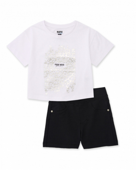 Ensemble fille en maille avec détails brillants