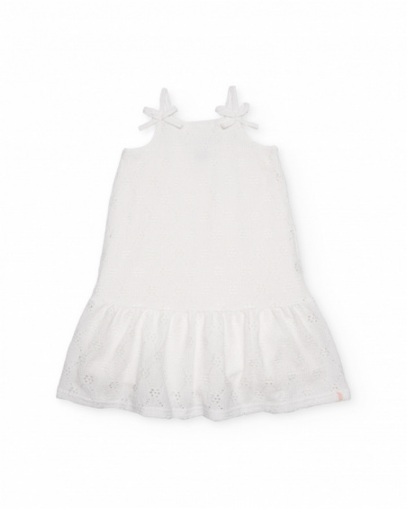 Robe fille en maille avec motifs ajourés