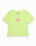 T-shirt fille en maille côtelée