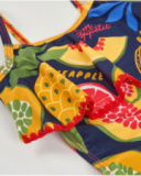 Maillot de bain fille en maille avec volant frontal