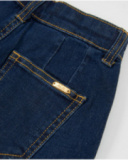 Short fille en toile et denim foncé