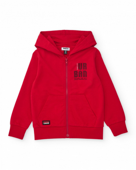 Sweat-shirt garçon en maille avec capuche