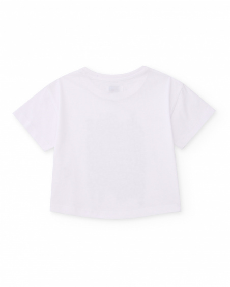 T-shirt fille en maille avec imprimé métallisé