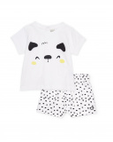 Ensemble en tricot pour nouveau-né avec motif petit chien | tuc tuc