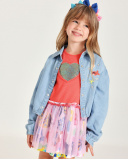 Chemise pour fille en tissu en denim léger | tuc tuc