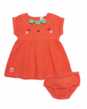 Robe nouveau-né en tissu avec motif petite fraise | tuc tuc