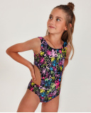 Maillot de bain fille en maille avec ouvertures latérales | tuc tuc