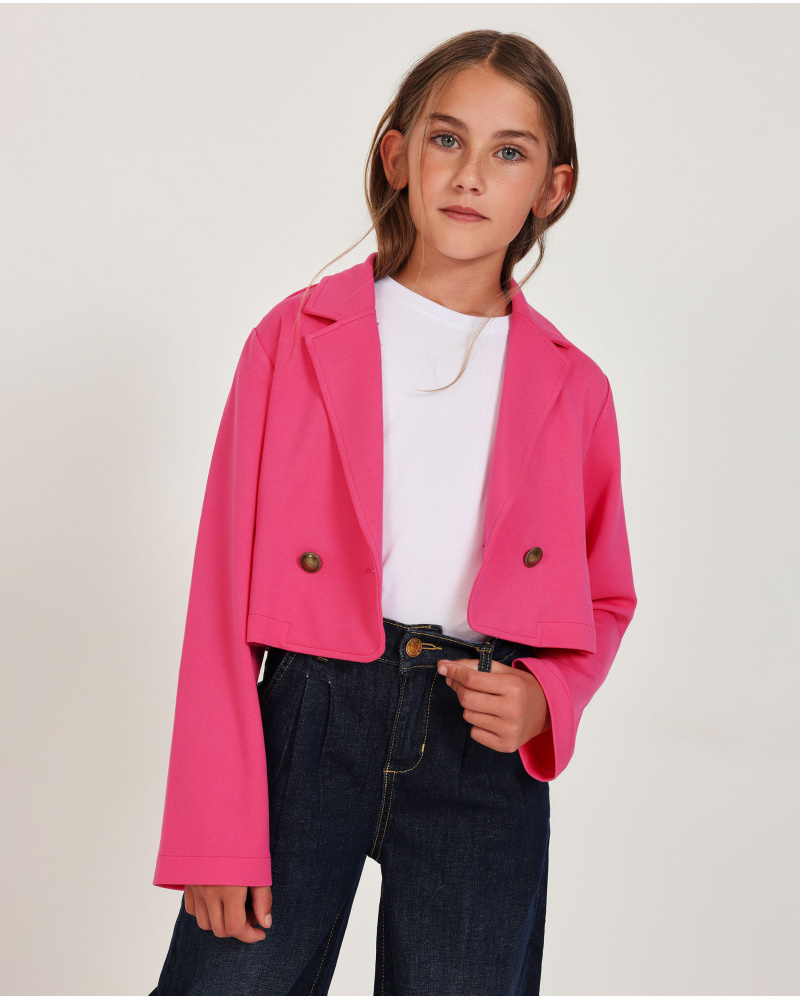 Blazer fille en maille avec design croisé