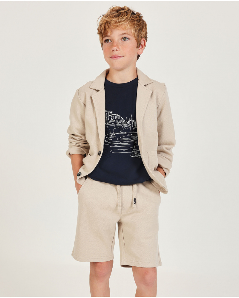 Blazer garçon en maille avec revers classiques