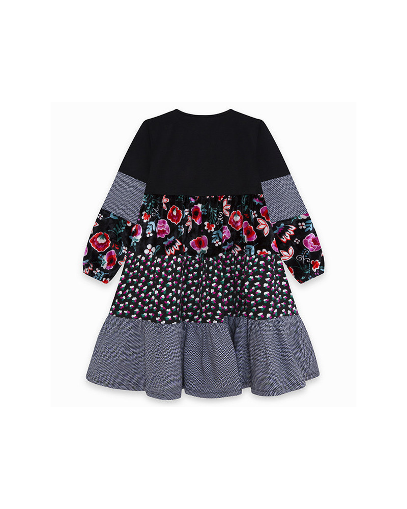  Robe  combin    motifs multiples fille noire miss flower 