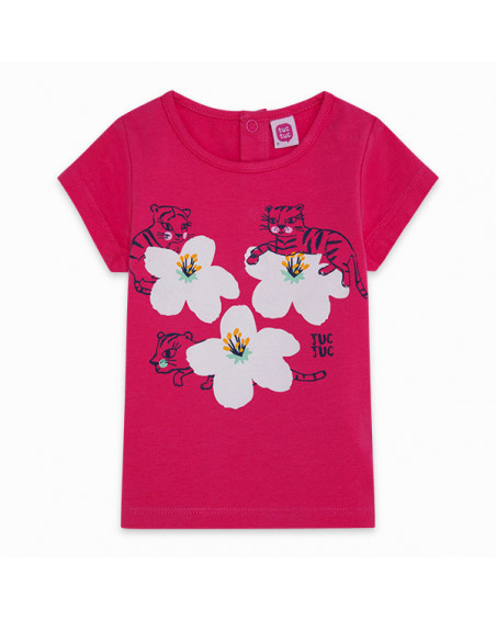 CAMISETA PUNTO FLORES NIÑA ROSA LOVE SAUVAGE CAMISETA PUNTO FLORES NIÑA ROSA LOVE SAUVAGE