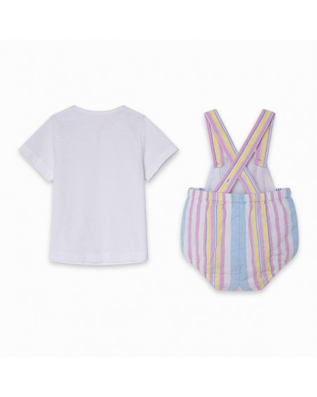 CONJUNTO PETO POPELÍN Y CAMISETA PUNTO RAYAS NIÑA ROSA SUGAR BABE CONJUNTO PETO POPELÍN Y CAMISETA PUNTO RAYAS NIÑA ROSA SUGAR BABE