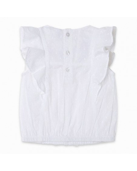 BLUSA POPELÍN MANGA VOLANTES NIÑA BLANCA DRAW A REX BLUSA POPELÍN MANGA VOLANTES NIÑA BLANCA DRAW A REX