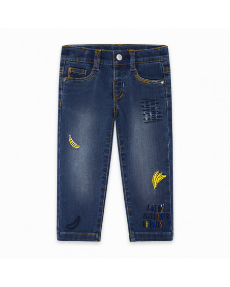 PANTALÓN DENIM JOGGING NIÑO AZUL TROPICOOL PANTALÓN DENIM JOGGING NIÑO AZUL TROPICOOL
