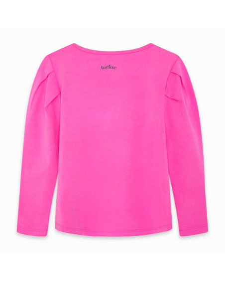 CAMISETA PUNTO MANGA LARGA FLOR NIÑA ROSA PARAISO CAMISETA PUNTO MANGA LARGA FLOR NIÑA ROSA PARAISO