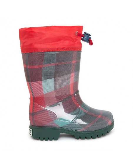 Bottes de pluie à carreaux fille rouges highlands Bottes de pluie à carreaux fille rouges highlands