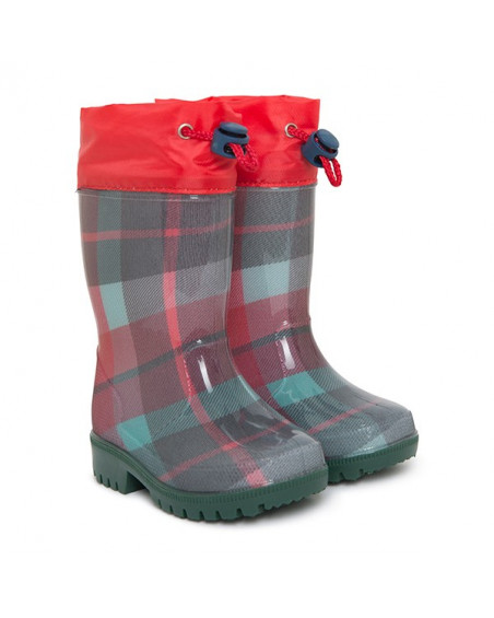 Bottes de pluie à carreaux fille rouges highlands Bottes de pluie à carreaux fille rouges highlands