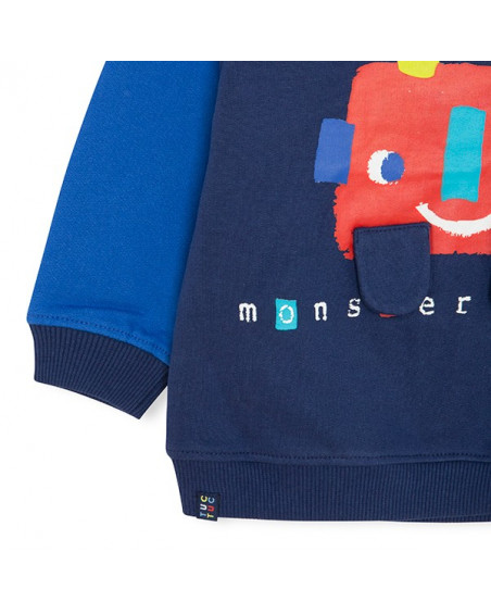 Sweat-shirt en peluche petit monstre garçon bleu superfreaks Sweat-shirt en peluche petit monstre garçon bleu superfreaks
