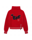 Pull-over en tricot col roulé garçon rouge breakfast time Pull-over en tricot col roulé garçon rouge breakfast time