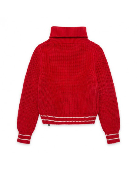 Pull-over en tricot col roulé garçon rouge breakfast time Pull-over en tricot col roulé garçon rouge breakfast time