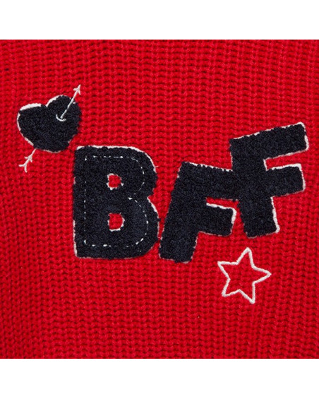 Pull-over en tricot col roulé garçon rouge breakfast time Pull-over en tricot col roulé garçon rouge breakfast time