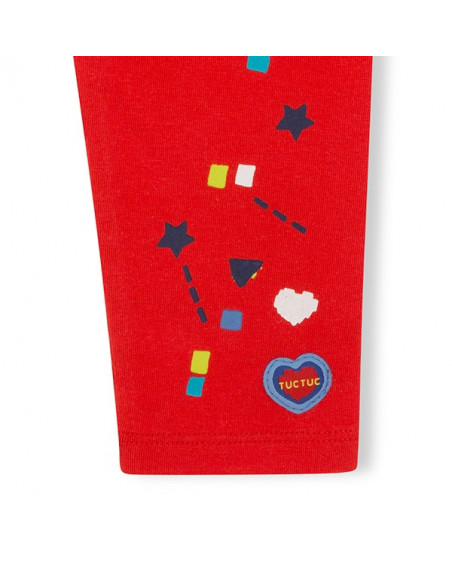 Leggings en jersey coeurs fille rouges superfreaks Leggings en jersey coeurs fille rouges superfreaks