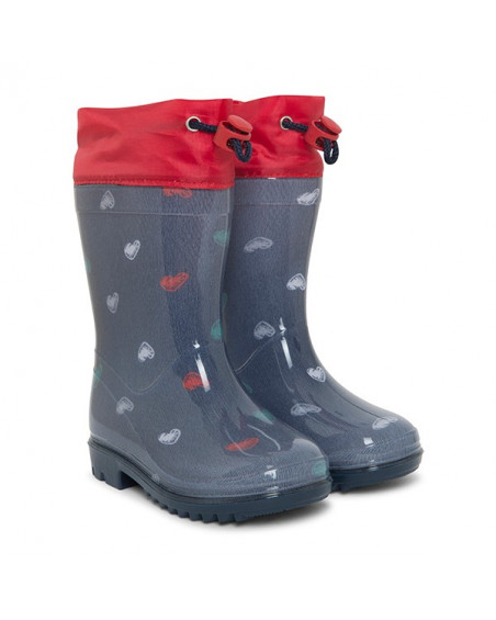 Bottes de pluie coeurs fille bleues breakfast time Bottes de pluie coeurs fille bleues breakfast time
