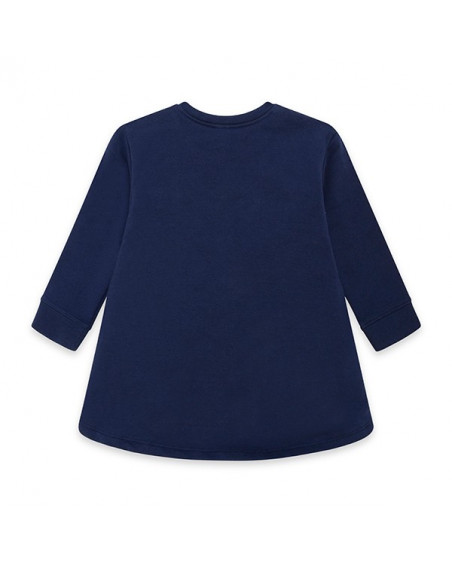 Robe en coton molletonné chats fille bleue superfreaks Robe en coton molletonné chats fille bleue superfreaks