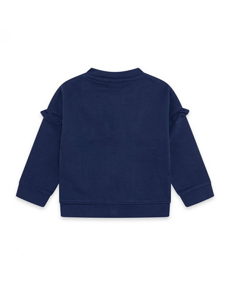 Sweat-shirt en peluche avec fermeture éclair fille bleu Sweat-shirt en peluche avec fermeture éclair fille bleu