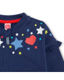 Sweat-shirt en peluche avec fermeture éclair fille bleu Sweat-shirt en peluche avec fermeture éclair fille bleu