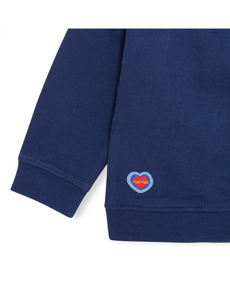 Sweat-shirt en peluche avec fermeture éclair fille bleu Sweat-shirt en peluche avec fermeture éclair fille bleu