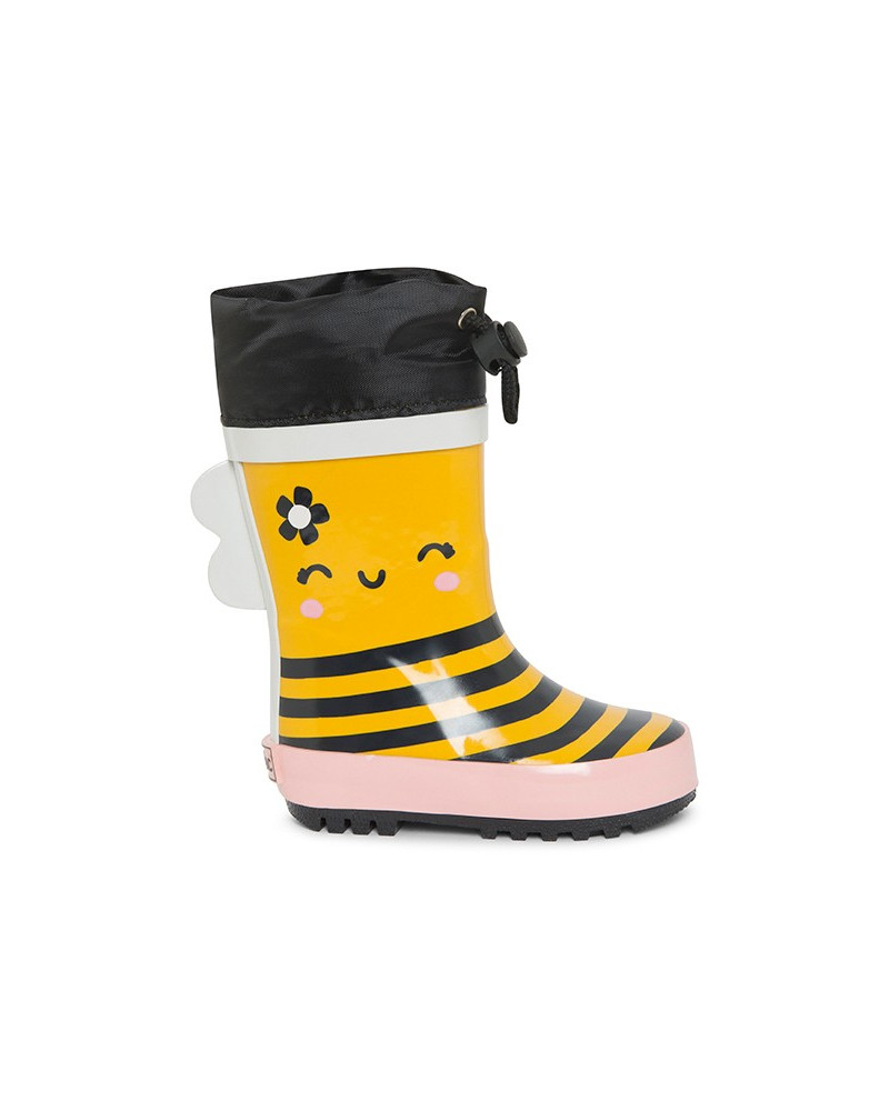 Bottes de pluie abeille fille jaunes bee happy