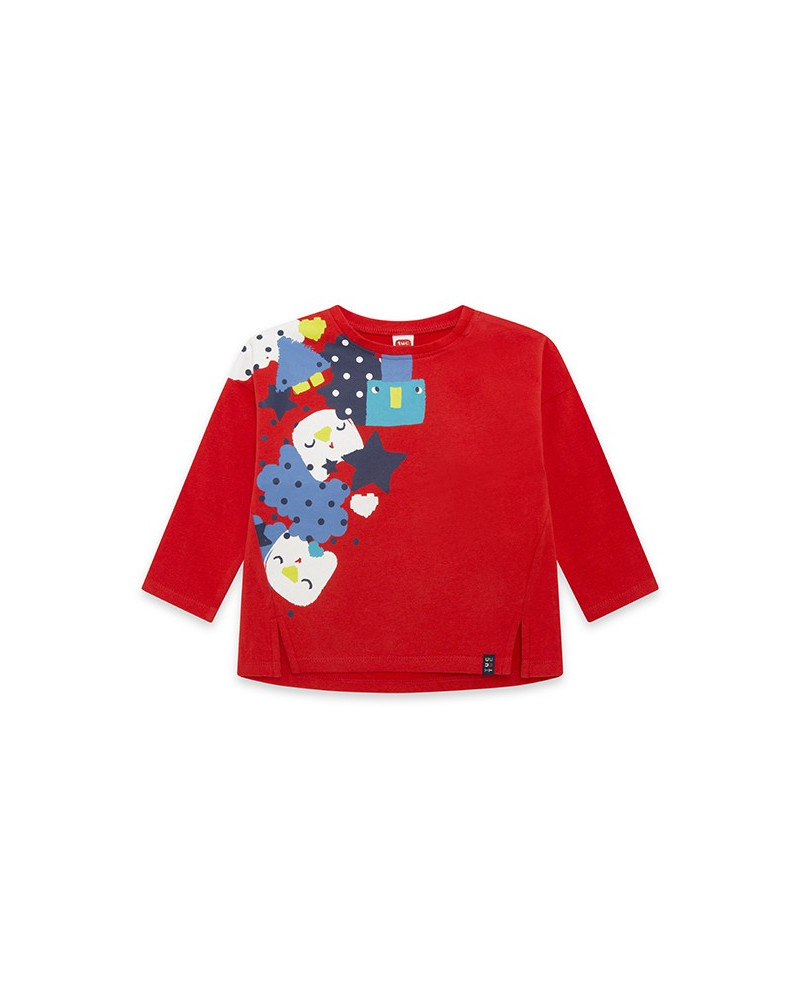 Tee-shirt en jersey imprimée fille rouge superfreaks