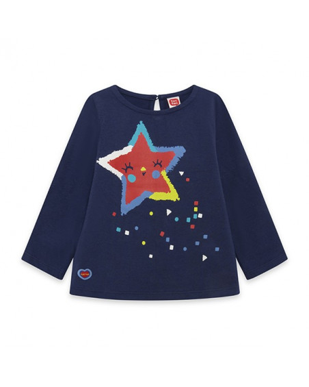 Tee-shirt en jersey étoile fille bleu superfreaks Tee-shirt en jersey étoile fille bleu superfreaks