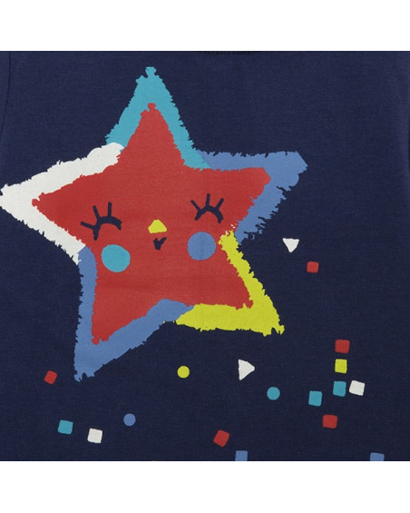 Tee-shirt en jersey étoile fille bleu superfreaks Tee-shirt en jersey étoile fille bleu superfreaks